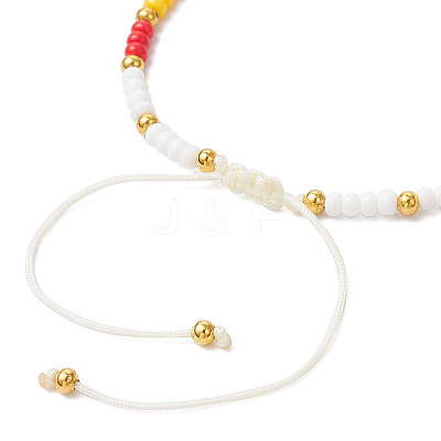 Adjustable Glass Seed Round Beaded Braided Bracelets BJEW-MZ00187-02-1