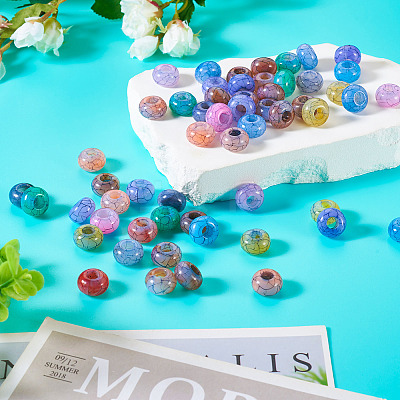 Transparent Crackle Acrylic Beads CACR-TAC0003-1