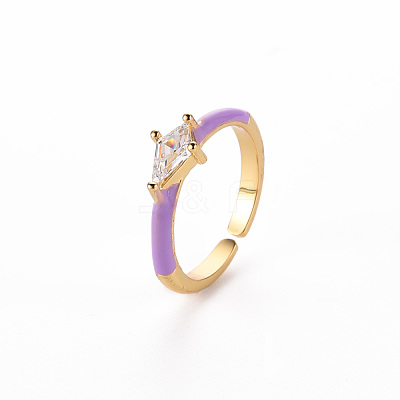 Brass Enamel Cuff Rings RJEW-T016-28C-NF-1