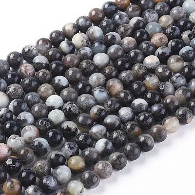 Natural Flower Amazonite Beads Strands X-G-L555-03-6mm-1
