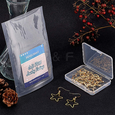 Long-Lasting Plated Brass Earring Hooks KK-BC0006-06G-NF-1