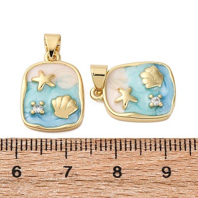 Brass Micro Pave Cubic Zirconia Pendants KK-D390-15G-1