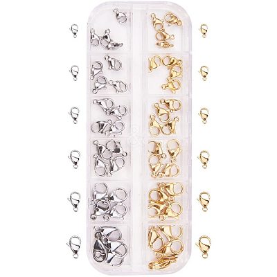 304 Stainless Steel Lobster Claw Clasps Sets STAS-PH0012-01M-1