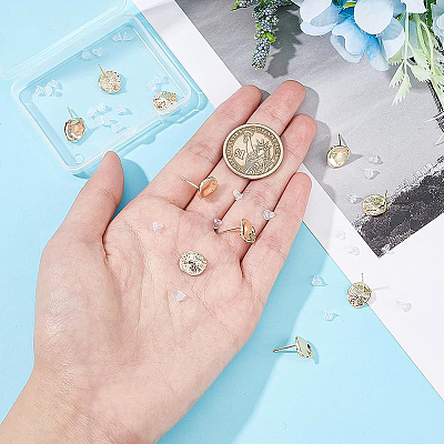 10Pcs Brass Stud Earring Findings KK-BC0008-60-1