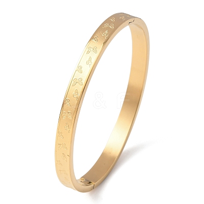 304 Stainless Steel Hinged Bangles for Women BJEW-B161-08G-1