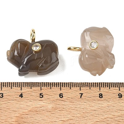 Natural Grey Agate Carved Pendants GG-CBA105B-03A-G-1