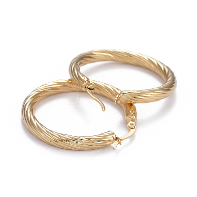 304 Stainless Steel Hoop Earrings X-EJEW-L232-034A-G-1
