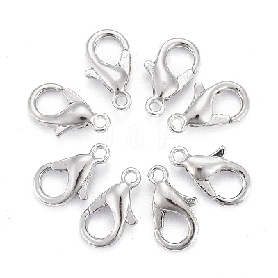 Platinum Plated Zinc Alloy Lobster Claw Clasps X-E103-P-NF-1