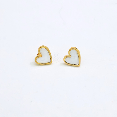 304 Stainless Steel Enamel Stud Earrings for Women VX5219-1