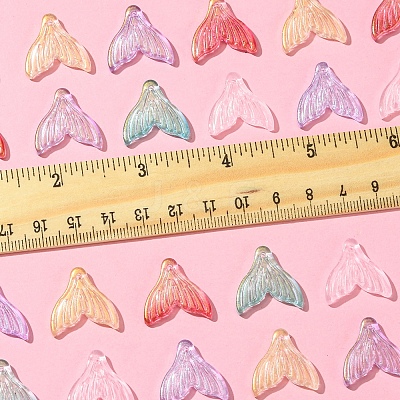 24Pcs 6 Colors Transparent Spray Painted Glass Pendants GLAA-FS0001-90-1