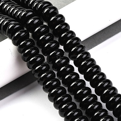 Natural Black Agate(Dyed & Heated) Beads Strands G-G177-F01-02-1