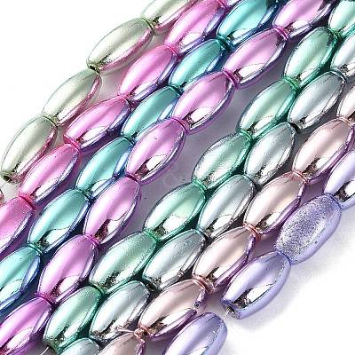 Electroplated Synthetic Non-magnetic Hematite Beads Strands G-C248-J01-6x12mm-1