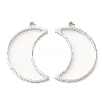 Non-Tarnish 304 Stainless Steel Open Back Bezel Moon Pendants LS-STAS-Z040-07P-1