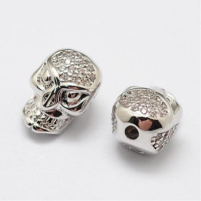 Brass Micro Pave Grade AAA Cubic Zirconia Beads ZIRC-P026-03P-NR-1