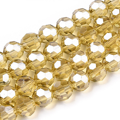Electroplate Glass Bead Strands EGLA-R015-8mm-1-1
