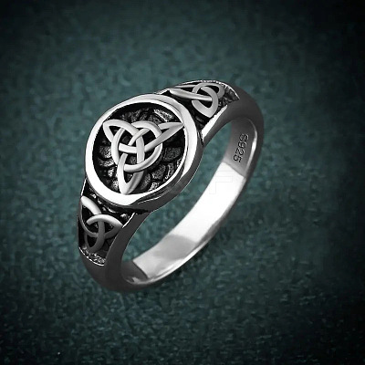 Round with Knot Pattern Brass Finger Rings FS-WG1EEAC-06-1