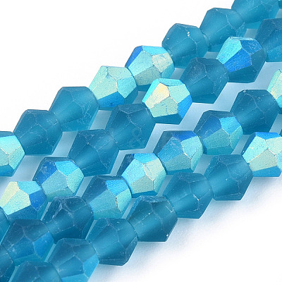 Imitate Austrian Crystal Bicone Frosted Glass Beads Strands LS-EGLA-A039-T3mm-MB01-1