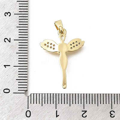 Brass Clear Cubic Zirconia Pendants KK-B187-20G-1