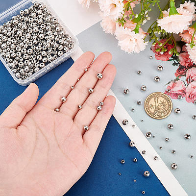 400 Pcs 5 Style Rack Plating Brass Beads KK-PH0005-30P-1