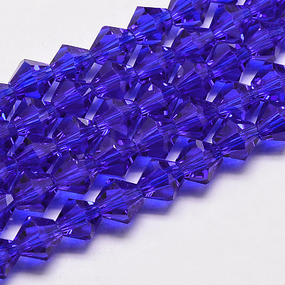 Imitate Austrian Crystal Bicone Glass Beads Strands GLAA-F029-5x5mm-06-1