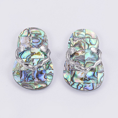 Abalone Shell/Paua Shell Pendants SSHEL-L008-18P-1