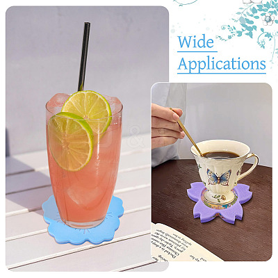 4Pcs 4 Styles Cup Mat Silicone Molds SIL-BG0001-01-1