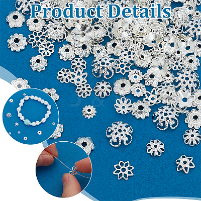 120Pcs 12 Styles Alloy Beads Caps FIND-PH0022-80S-1