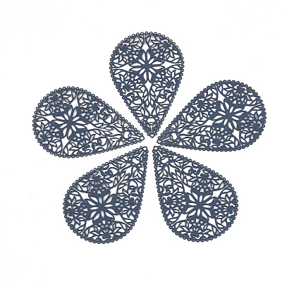 430 Stainless Steel Filigree Pendants X-STAS-S108-15B-1