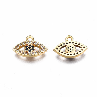 Brass Micro Pave Cubic Zirconia Charms KK-Q277-071-NF-1