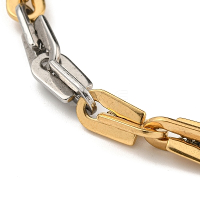 Ion Plating(IP) Two Tone 201 Stainless Steel Arch Link Chain Bracelet BJEW-B078-05GP-1