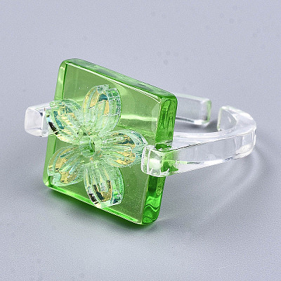 Transparent Resin Cuff Rings RJEW-T017-03A-1