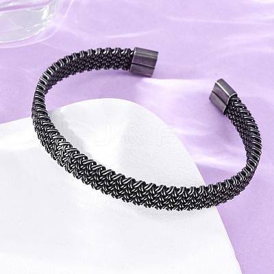 316 Surgical Stainless Steel Cuff Bangles for Men BJEW-P319-05A-B-1