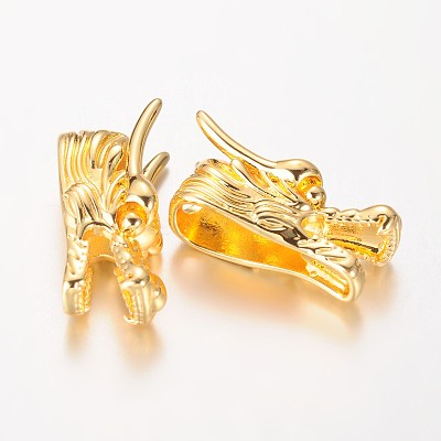 Dragon Head Brass Beads KK-O096-03-1