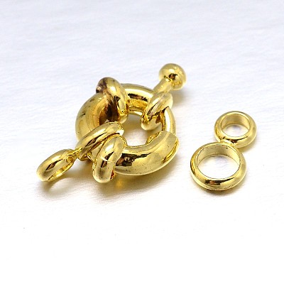 Brass Spring Ring Clasps KK-L082C-01G-1
