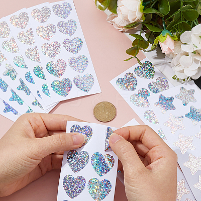 60Pcs 2 Styles Glasindi Paper Picture Stickers STIC-HS0001-01-1