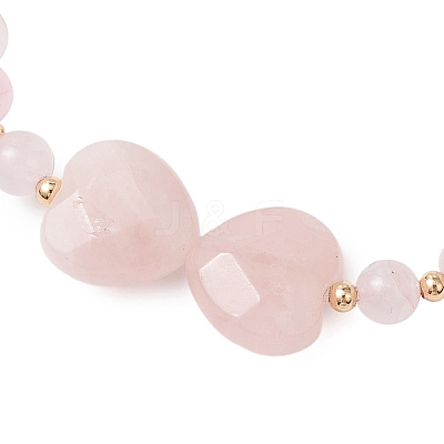 Natural Rose Quartz Beaded Stretch Bracelets for Women BJEW-TA00622-1