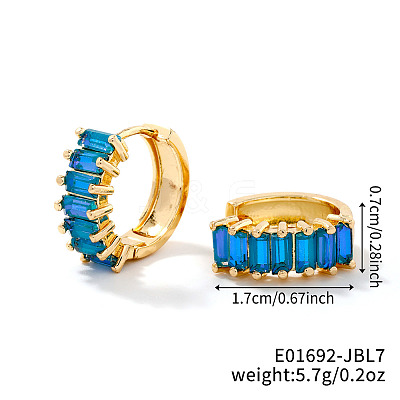 Brass Rectangle Hoop Earrings NZ4361-21-1