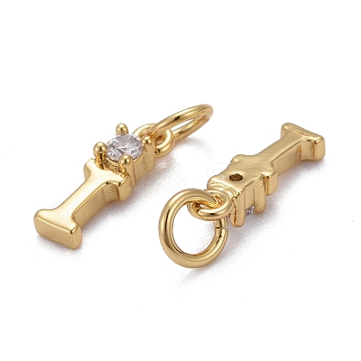 Brass Micro Pave Clear Cubic Zirconia Pendants ZIRC-Z011-35I-1