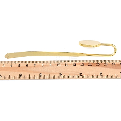Flat Round Iron Stamping Blank Swan Neck Bookmark Findings AJEW-B032-01C-G-1