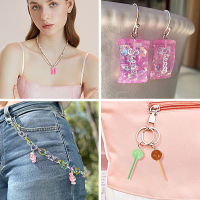 24Pcs 12 Styles Resin Imitation Food Pendants RESI-TA0004-22-1