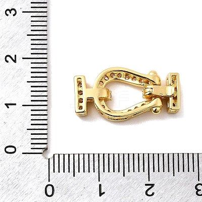 Brass Micro Pave Clear Cubic Zirconia Fold Over Clasps KK-C075-31G-1
