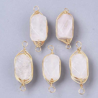 Natural Quartz Crystal Links connectors G-T131-04E-1