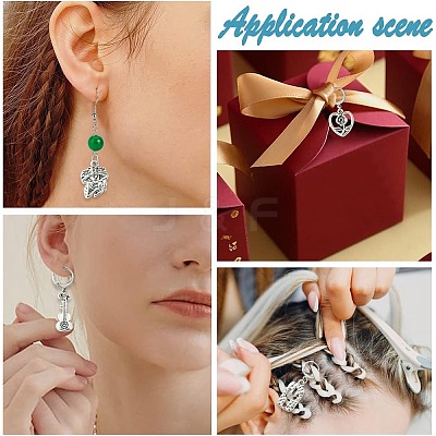 32Pcs 16 Style Alloy Pendant Locking Stitch Markers HJEW-CJ00044-1