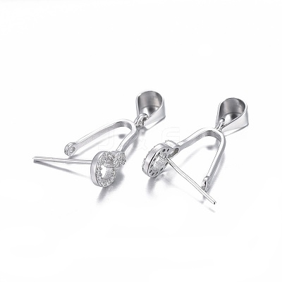 Anti-Tarnish Rhodium Plated 925 Sterling Silver Pendant Bails STER-L058-015P-1