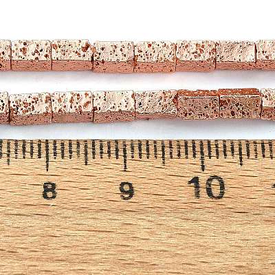 Electroplated Natural Lava Rock Beads Strands G-I360-K02-03-1