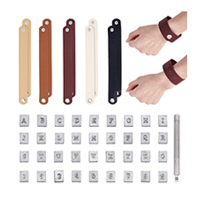 DIY Number Letter Pattern Cord Bracelet Making Kits DIY-PH0009-04-1