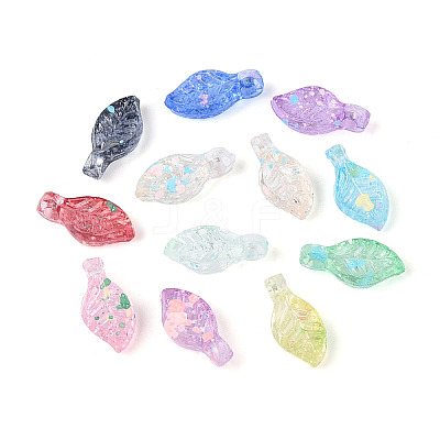 Transparent Spray Painted Acrylic Pendants ACRP-T011-07M-1