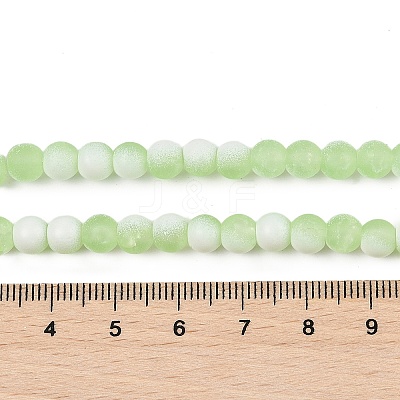 Frosted Crackle Glass Beads Strands GLAA-U001-8mm-M09-1