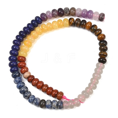 Natural White Jade & Red Jasper & Sodalite & Sesame Jasper & Amethyst Beads Strands G-NH0006-A14-01-1