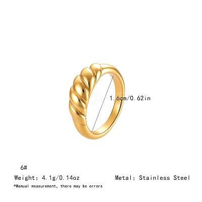 Irregular 304 Stainless Steel Finger Rings for Women SA8524-5-1